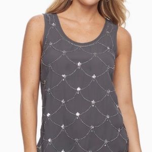 Juicy couture gray chandelier tank top embellished accents